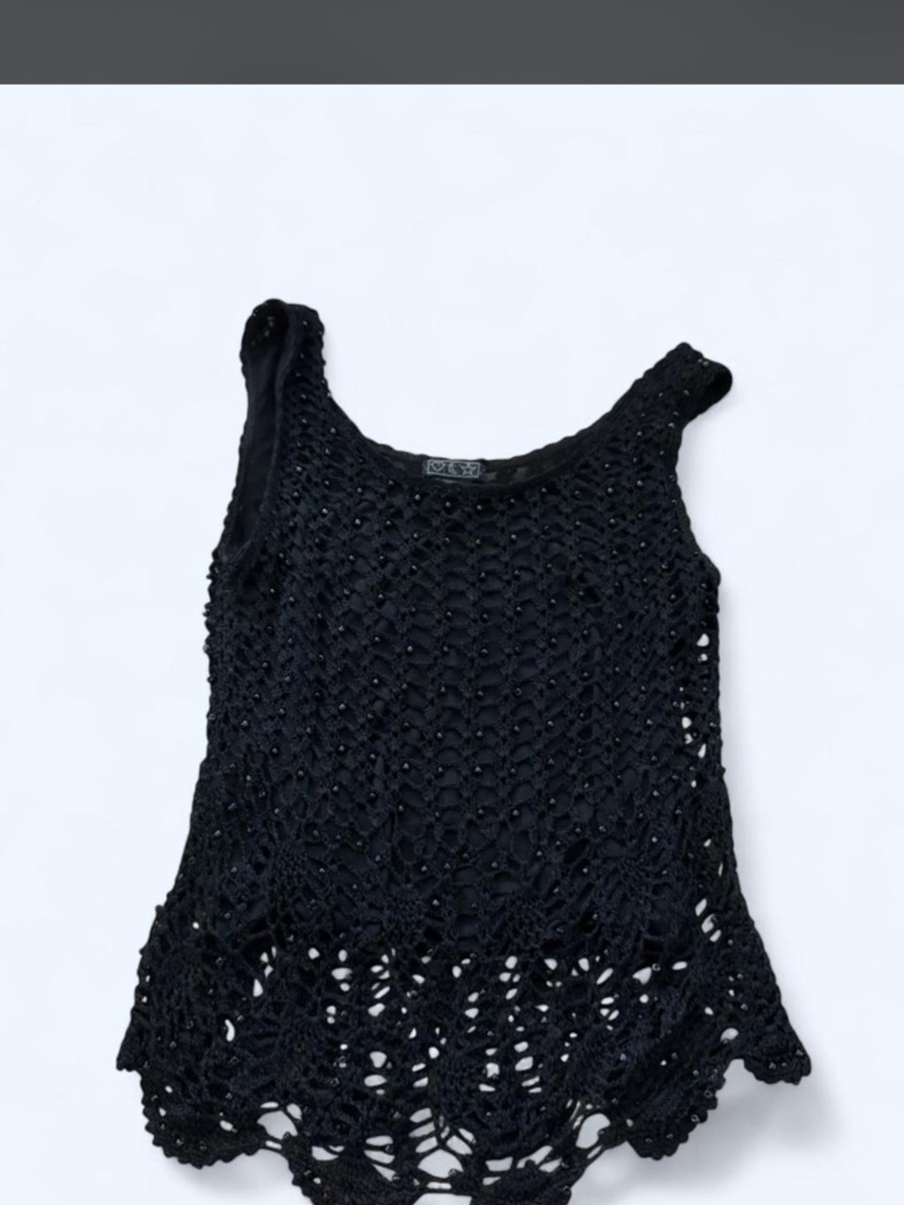 Rampage Y2K Black Crocheted Tank Top